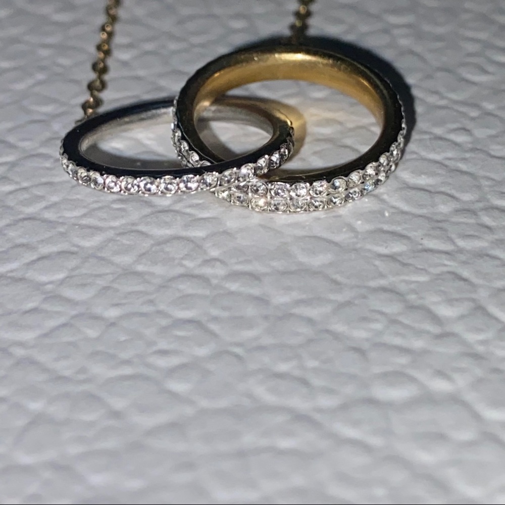 Infinity hoop diamond necklace